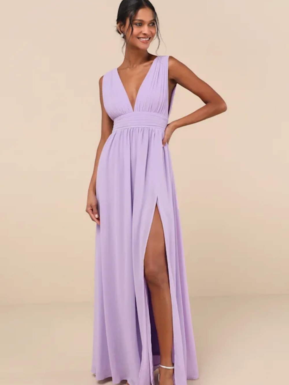 Lulus Lavender Maxi Dress with Slit